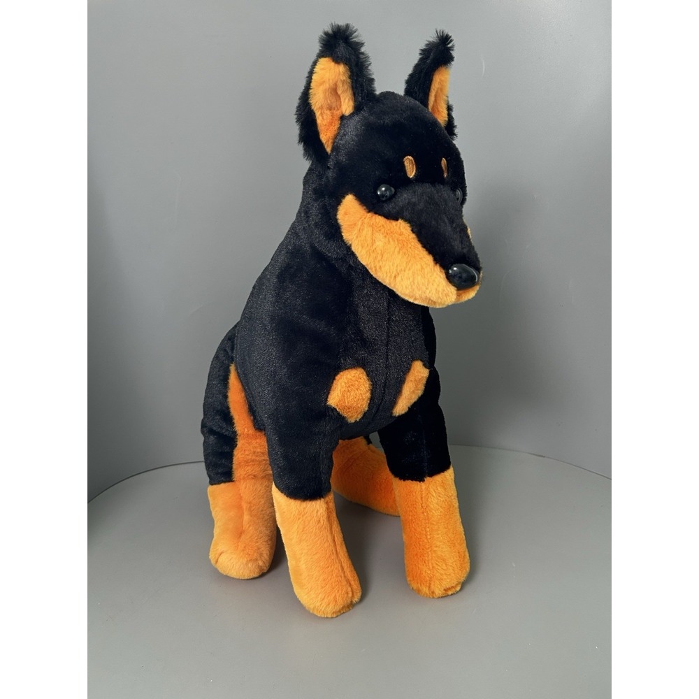 Kuttari Doberman Dog Plush 13" Amufun Dog Stuffed Animal So SOFT!!